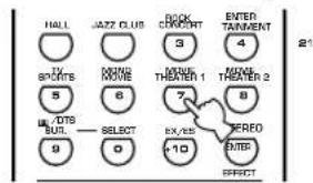 YAMAHA RXV630RDS - Nadat u het gewenste programma geseleerd heeft, dient u herhaaldelijk opdezelfde toets te drukken om eventueel een sub-programma te selecteren. - 1