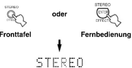 YAMAHA RXV630RDS - Drücken Sie die STEREO-Taste, um den Soundeffekt für normale Stereo-Reproduktion auszuschalten. - 1