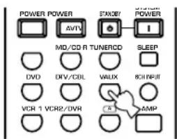 POWER POWER AVTV MID/CD R TUNERCD SLEEP DVD DRV/CDL VAUX RCH INPUT VCR 1 VCR2/DVR AMP
