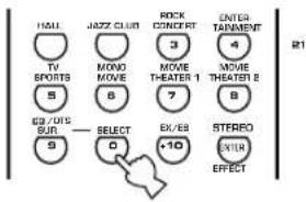 HALL JAZZ CLUB ROCK ENTER TV SPORTS MONO MOVIE 3 MOVIE TANSMENT 5 8 7 B 6/10/15 GND SELECT EX/EB STERPO 9 D +10 EX/UN EFFECT R1