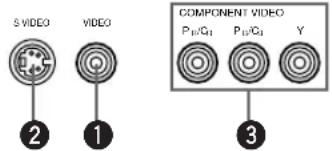S VIDEO VIDEO COMPONENT VIDEO P₁/P₁ P₁/P₁ Y ② ① ③