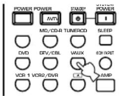 POWER POWER AVTV STOCK POWER MD/CD-R TUNERCD SLEEP DVD DRV/CBL VAUX 8CH/INPUT VCR 1 VCR2/DVR AMP