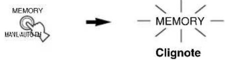 MEMORY MANL AUTO-BN → — MEMORY — Clignote