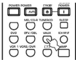POWER POWER AVT MD/CD-R TUNERCD SLEEP DVD DTV/CBL VAUX ICH INPUT VCR 1 VCR2/DVR AMP