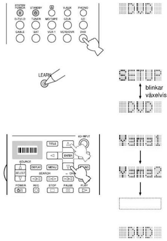YAMAHA DSPAX2 - Programming av tillverkarkoder i fjarrkontrollens minne - 1