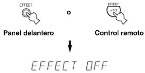 EFFECT Panel delantero O EFFECT >10 Control remoto ↓ EFFECT OFF