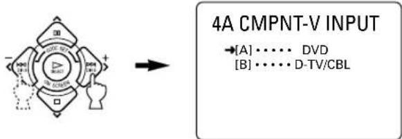 4A CMPNT-V INPUT →[A] •••• • DVD [B] •••• • D-TV/CBL