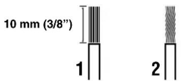 10 mm (3/8") 1 2