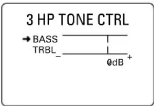 3 HP TONE CTRL →BASS TRBL_ 0dB +
