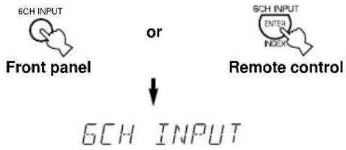 YAMAHA DSPAX620 - To select a source connected to the 6CH INPUT jacks - 1