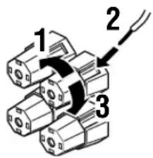 Diagram of a mechanical assembly with numbered components, likely a valve or connector assembly.