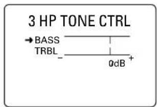 3 HP TONE CTRL →BASS TRBL - 0dB+