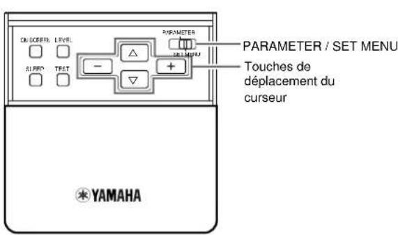 CA SCIFER LEVEL SURF TEST PARAMETER SET MENU PARAMETER / SET MENU Touches de déplacement du curseur YAMAHA