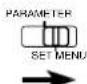 YAMAHA DSPAX1 - Set PARAMETER/SET MENU to SET MENU. - 1