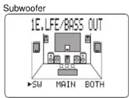 Subwoofer 1E.LFE/BASS OUT SW MAIN BOTH