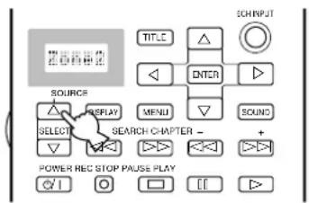 SOURCE SELECT POWER REC STOP PAUSE PLAY DISPLAY SEARCH CHAPTER - MENU ENTER SOUND OUTPUT