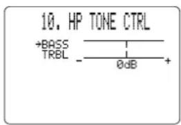 10. HP TONE CTRL +BASS TRBL - 0dB +