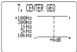 7. CENTER GEO +100Hz 300Hz 1kHz 3kHz 10kHz - +6dB + 1