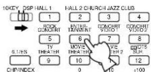 10KEY DSP HALL 1 1 ROCK CONCERT 5 TV THEATER 9 CHIPINDEX HALL 2 CHURCH JAZZ CLUB 2 3 4 ENTERTAINMENT 6 MOVIE THEATER 10 3 CONCERT VIDEO 7 VIE TECH 2 10 10 12 100