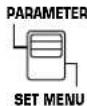 YAMAHA DSPA2 - Satt omkopplaren PARAMETER/SET MENU pa fjarrkontrollen i PARAMETER-lage. - 1
