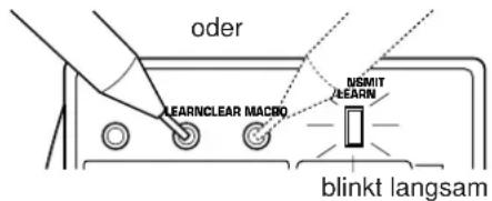 oder LEARNCLEAR MACBO dissmit/learn blinkt langsam