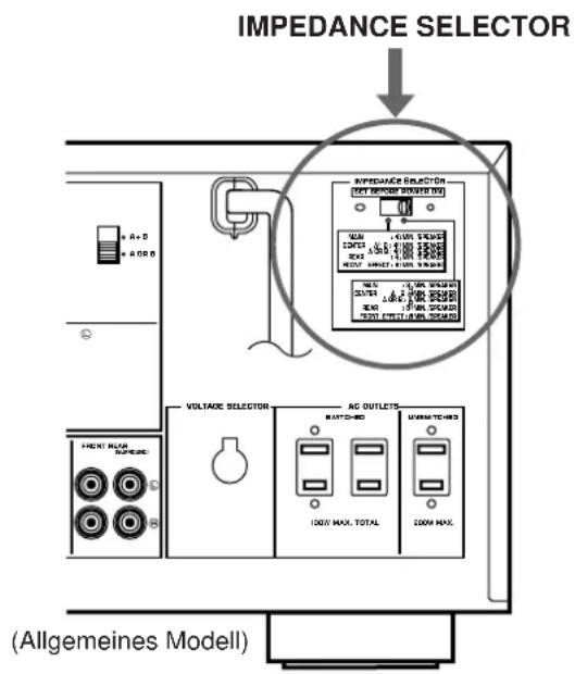 IMPEDANCE SELECTOR IMPEDANCE SELECTOR SET BIPPER POWER (W) 100V MAX. TOTAL 100V MAX. TOTAL 100V MAX. TOTAL 100V MAX. TOTAL (VOLTAGE SELECTOR AG OUTLETS RITCHED RUNNAM TECHN 100V MAX. TOTAL 200V MAX. (Allgemeines Modell)