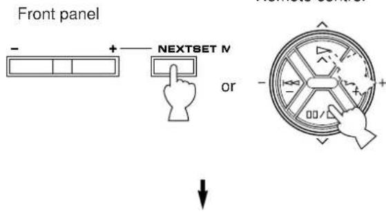 Front panel - + NEXTSET N or ↓