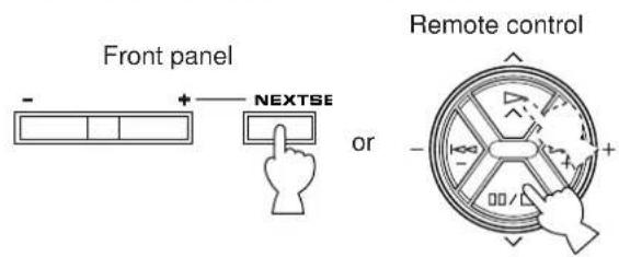 Front panel NEXTSE or Remote control