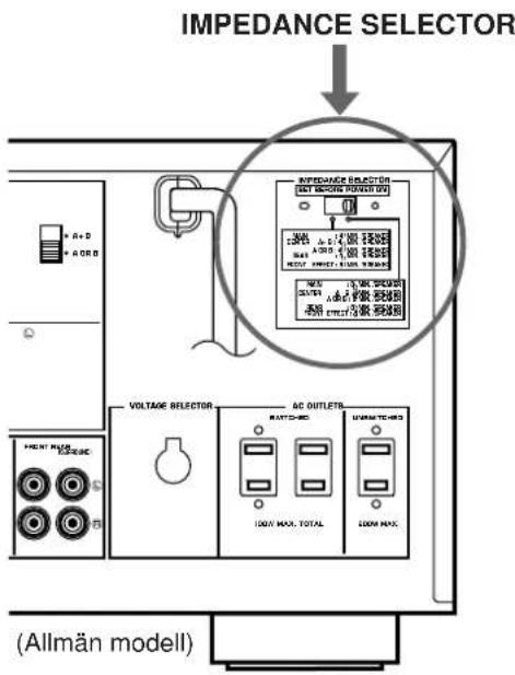 IMPEDANCE SELECTOR IMPEDANCE SELECTOR NET SECREAM POWER (W) 100% 20% 30% 40% 50% 60% 70% 80% 90% 100% (Allmän modell)