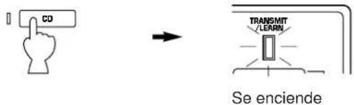 CD TRANSMIT /LEARN Se enciende