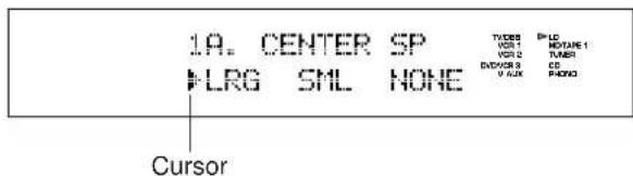 1A. CENTER SP #LRG SML NONE TYPES PLE VOR 1 ROTARE 1 VOR 2 TUNER RDCOR 3 CC P AUX PANO Cursor
