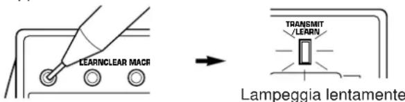 LEARNCLEAR MACR TRANSMIT /LEARN Lampeggia lentamente