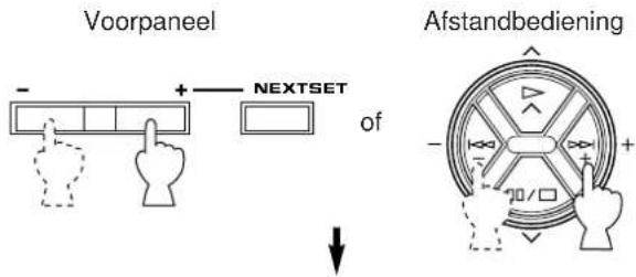 Voorpaneel + NEXTSET of Afstandbediening - +