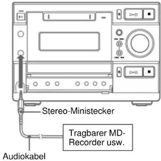 SONY DHCMD595 - Anschluss eines tragbaren MD-Recorders usw. - 1