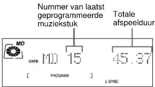 SONY DHCMD595 - Om het totale aantal geprogrammeerde muziekstukken te controleren - 1