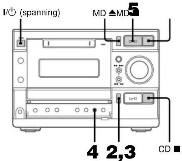 SONY DHCMD595 - Opnemen van een CD op een MD — CD-MD-synchroonopname - 1