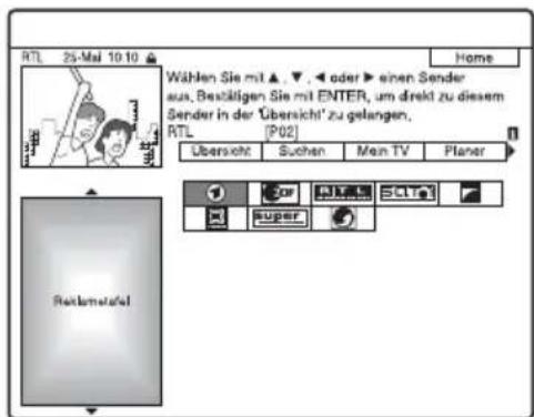 SONY DARX1 - So führen Sie eine schnelle Wahl der Programmposition mit dem Fernsehsenderlogo durch - 1