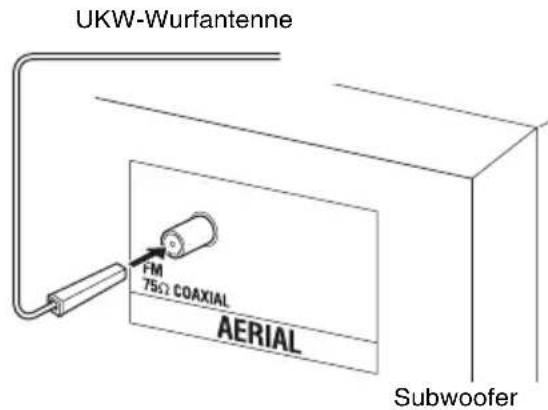 SONY DARX1 - So schließen Sie die UKW-Wurfantenne an - 1