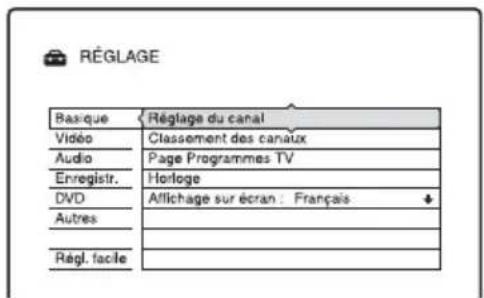 SONY DARX1 - Réglages de réception de l'antenne et de langue (Basique) - 1