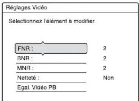 SONY DARX1 - Appuyez sur OPTIONS pendant la lecture pour sélectionner « Réglages Vidéo », puis appuyez sur - 1