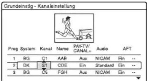 SONY DARX1 - Einstellen von analogen PAY-TV/Canal Plus-Programmpositionen - 9