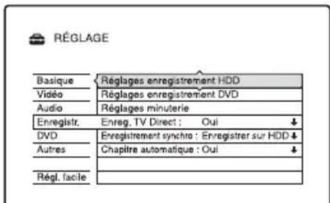 SONY DARX1 - Paramètres d'enregistrement (Enregistr.) - 1