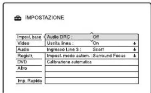 SONY DARX1 - Quindi selezionare "Audio" e premere . - 1