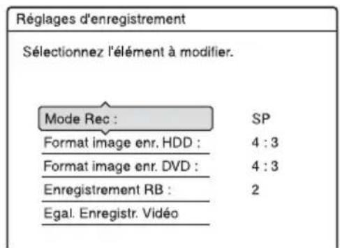 SONY DARX1 - Réglage de la qualité et du format de l'image enregistrée - 2