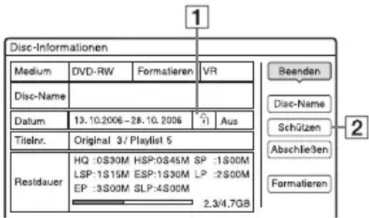 SONY DARX1 - Schützen einer Disc - 1