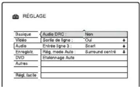 SONY DARX1 - Réglages audio (Audio) - 1