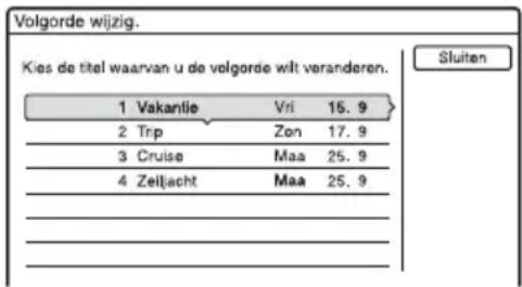 SONY DARX1 - Druk op OPTIONS om "Volgorde wijzig." te selecteren en druk op - 1