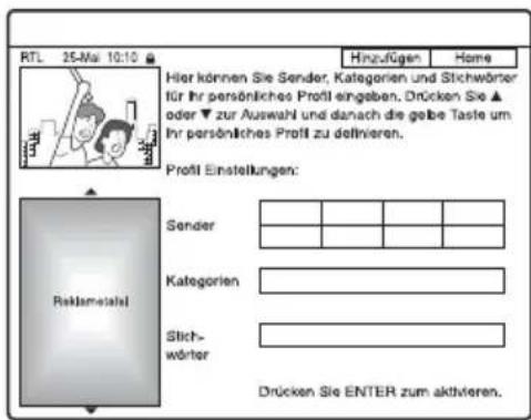 SONY DARX1 - Erstellen eines Profils - 1