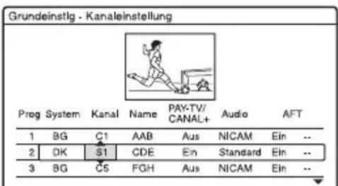 SONY DARX1 - Einstellen von analogen PAY-TV/Canal Plus-Programmpositionen - 7