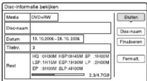 SONY DARX1 - Druk op OPTIONS om "Disc Info" te selecteren en druk op - 1